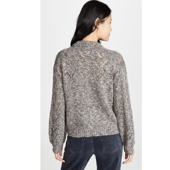 Madewell Redwood Pointelle Bubble-Sleeve Pullover Sweater,  Size XXS - Picture 2 of 7